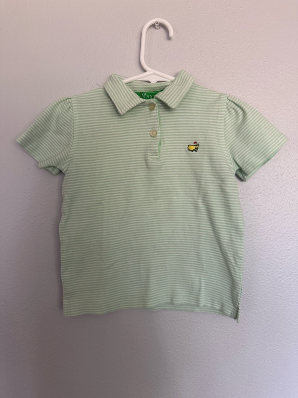 Boys Master Light Mint Striped Polo Top